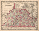 Vintage Map of Virginia 1861
