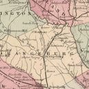Vintage Map of South Carolina 1861