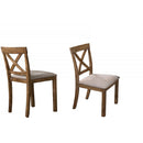 Dining Chair With Open X Back (Set of 2) - Brown / Beige by HouseOfZazla