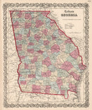 Vintage Map of Georgia 1861