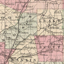 Vintage Map of Mississippi 1861