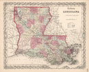 Vintage Map of Louisiana 1861
