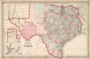 Vintage Map of Texas 1861