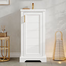 Bathroom Vanity With Sink, Soft Close Door, Adjustable Shelf, Freestanding Single Unit - White by HouseOfZazla