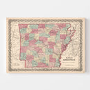 Vintage Map of Arkansas 1861