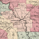Vintage Map of Arkansas 1861