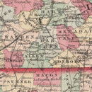 Vintage Map of Kentucky & Tennessee 1861