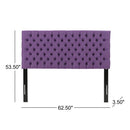 Tufted Upholstered Queen Size Bed Headboard in Modern Button Design