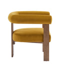 Modern Upholstered Round Arm Accent Chair With Upholstery