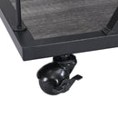Industrial Bar Cart Kitchen Bar & Serving Cart For Home With Wheels 3 Tier Storage Shelves - Black / Gray by HouseOfZazla