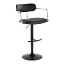 Demi - Contemporary Adjustable Height Barstool With Swivel With Rounded T Footrest (Set of 2) by HouseOfZazla