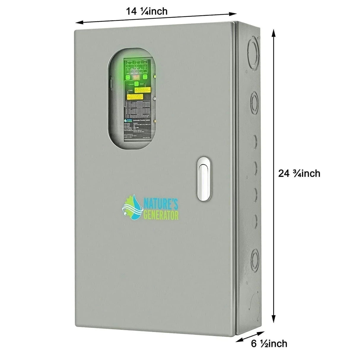 Nature's Generator MyGrid 10K with Transfer Switch for House Battery Backup, dimensions drawing