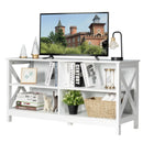 Wooden TV Stand Entertainment for TVs up to 55 Inch with X-Shaped Frame by DirectDeals