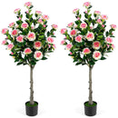 Artificial Camellia Tree with 27 Blossoms in Cement Pot by DirectDeals