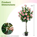 Artificial Camellia Tree with 27 Blossoms in Cement Pot by DirectDeals
