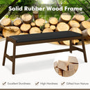 50 Inch Long Solid Wood Dining Bench Upholstered Table Bench with Faux Leather Padded Seat-Walnut by LJGDeals