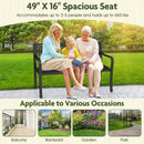 50 Inch Garden Bench with Patterned Backrest and Curved Armrests for 2-3 Person-Black by LJGDeals