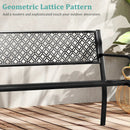 50 Inches Outdoor Garden Bench with Geometric Lattice Backrest and Slatted Seat by LJGDeals