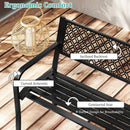 50 Inches Outdoor Garden Bench with Geometric Lattice Backrest and Slatted Seat by LJGDeals
