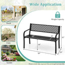 50 Inches Outdoor Garden Bench with Geometric Lattice Backrest and Slatted Seat by LJGDeals