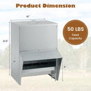 Wall Mount Galvanized Chicken Feeder 50 Pounds Capacity-Silver by LJGDeals