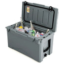 50 QT Rotomolded Cooler Insulated Portable Ice Chest with Integrated Cup Holders-Tan by DirectDeals