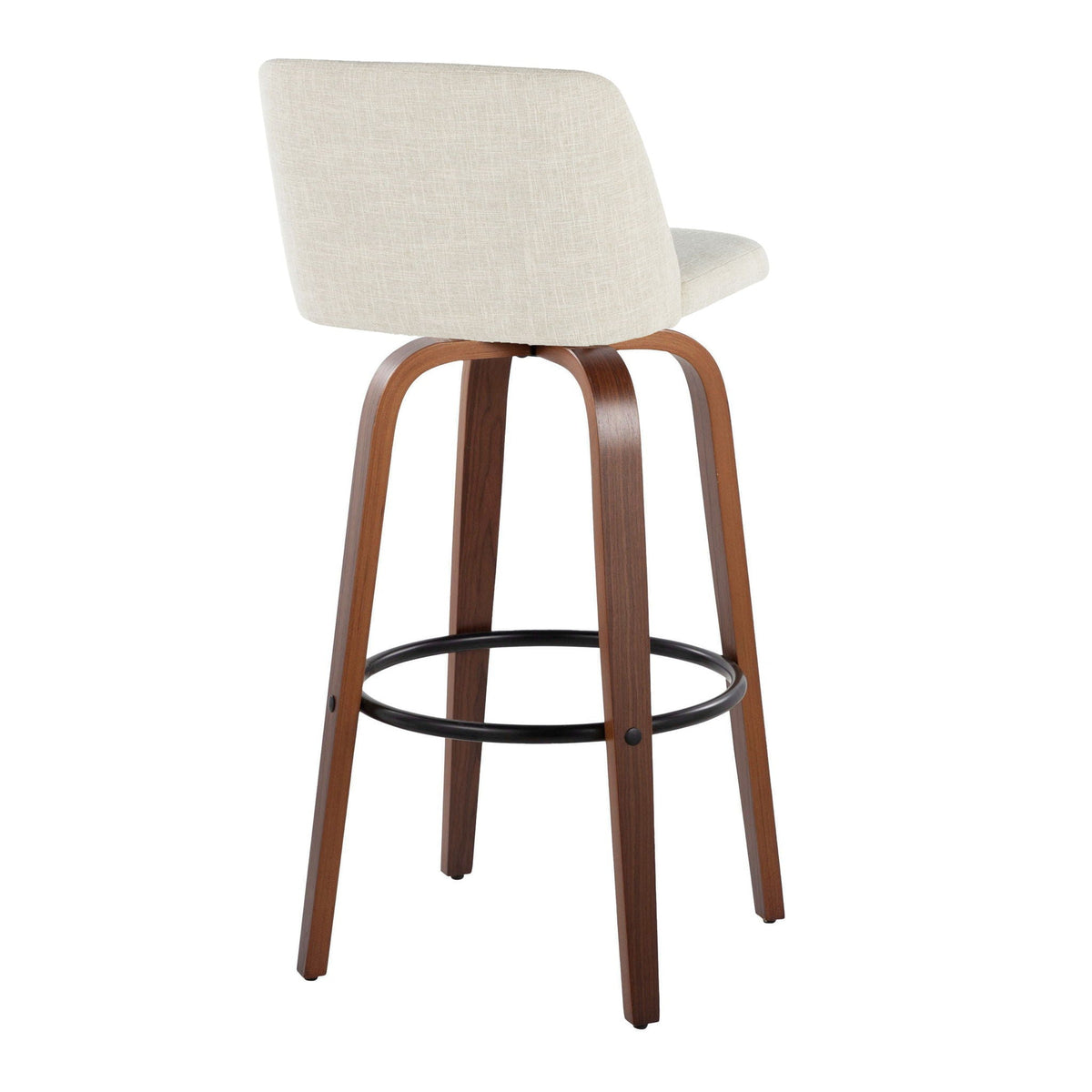 Toriano - Contemporary Fixed Height Barstool Swivel And Round Footrest (Set of 2), photo 7 of 12