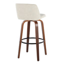 Toriano - Contemporary Fixed Height Barstool Swivel And Round Footrest (Set of 2) by HouseOfZazla