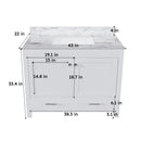 43" Bathroom Vanity Multi Functional Cabinet - White by Unique Piece Furniture