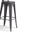 Curved Back Metal Stools Industrial Style Set of 2