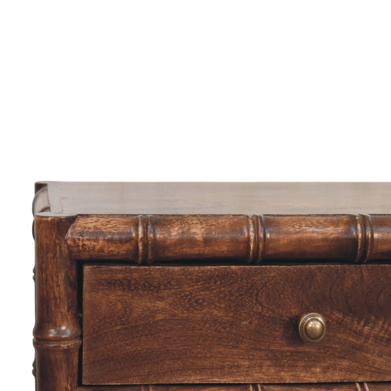 Solid Wood Bamboo Frame Nightstand in Roasted Almond, photo 4 of 7
