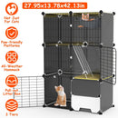 3-Tier Indoor Cat Cage with Litter Box, Hammock & Ladder, Detachable Metal Wire Cat Kennel Enclosure for 1–2 Kittens