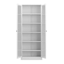 Industrial Metal Kitchen Pantry Cabinet With Adjustable Shelves - White