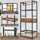 Dog Feeding Station, 3 Height Adjustable Raised Dog Bowls, Dog Feeder Station For Large Medium Dogs Cats, Dog Storage With Shelves - Black / Dark Brown