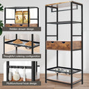Dog Feeding Station, 3 Height Adjustable Raised Dog Bowls, Dog Feeder Station For Large Medium Dogs Cats, Dog Storage With Shelves - Black / Dark Brown by HouseOfZazla