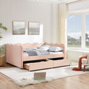 Gingham Daybed With USB Charging Port, Wave-Shaped Design
