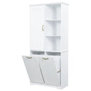 Freestanding Tall Storage Cabinet With 2 Tilt-Out Hampers by HouseOfZazla