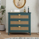 3 Drawer Cabinet, Natural Rattan, American Furniture by HouseOfZazla