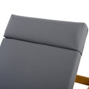 LOUNGE CHAISE SET WITH HEADREST,SPACE AVAILABLE ON ONE SIDE, ACACIA WOOD WITH WATER-RESISTANT LOUNGE CUSHIONS (DARK GREY & 3-FOLD & 4 inch) - MATCHING CREAM/BEIGE VERSION AVAILABLE