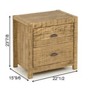 3-Piece Bedroom Furniture Set, Solid Wood Albany Twin Size Bed Frame with Two 2-Drawer Nightstands, Walnut