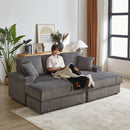 3 Seater Sofa With 2 Ottomans For Living Room by HouseOfZazla