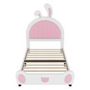 Upholstered Platform Bed With Rabbit Shaped Headboard by Unique Piece Furniture