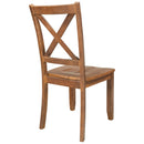 3-Piece Wood Drop Leaf Breakfast Nook Dining Table Set with 2 X-back Chairs for Small Places, Brown