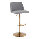 Toriano - Contemporary Adjustable Barstool With Swivel With Rounded T Footrest (Set of 2) by HouseOfZazla