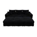 Deep Seat Convertible Sofa With Soft Pillows And Ottomans by HouseOfZazla
