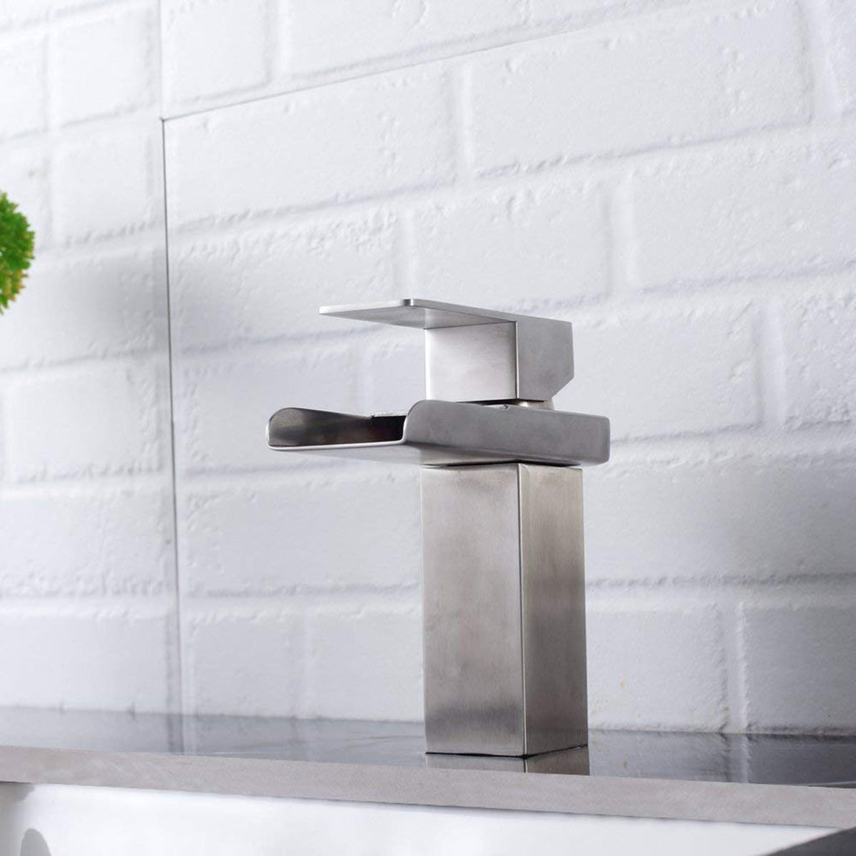 Single Handle Bathroom Faucet - Brushed Nickel, photo 3 of 5