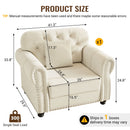 Upholstered Sofa With Nailhead Trim And Rolled Armrests