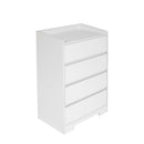4 Drawer Dresser, Chest of Drawers Without Handle, White Dresser for Bedroom 100% Waterproof, Modern Wooden Cabinet with Sturdy Frame for Living Room, Entryway, Bedroom, Hallway, Office