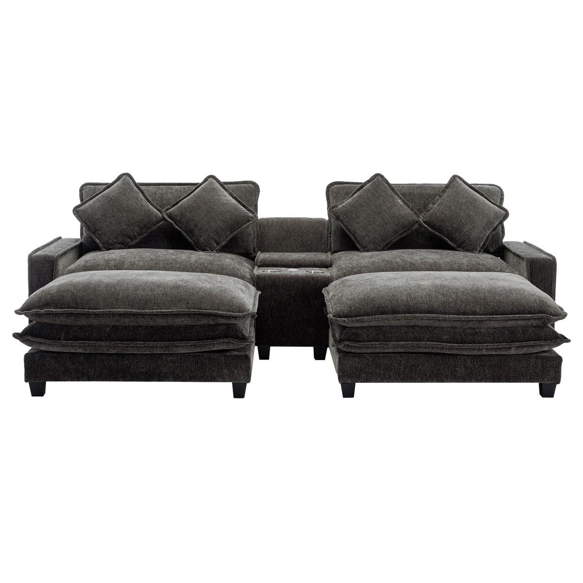 Modern Sectional Sofa With Removable Ottomans, USB Ports, photo 20 of 40