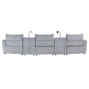 Fullar - LAF Modular Power Motion Recliner - Light Gary Chenille